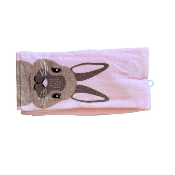 ISAAC MIZRAHI Pink Bunny Rabbit Cotton Kitchen Towels 19x28 Set of 3 Spring New - Picture 10 of 16